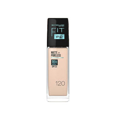 MAYBELLINE NEW YORK FIT ME MATTE + PORELESS 16H SPF 22 FOUNDATION, 120 CLASSIC IVORY, 30ML