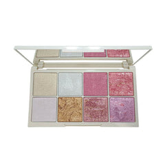 GLAMOROUS FACE 8 COLOR HIGHLIGHTER BLUSH ON PALETTE KIT
