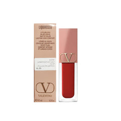 VALENTINO LIQUIROSSO 2 IN 1 LIP & BLUSH SOFT MATTE COLOR 111A UNDRESSED VELVET 6.5ML