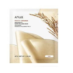 ANUA RICE 70+ CERAMIDE GLOW COLLAGEN MASK, 38G