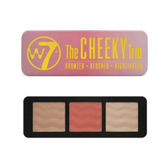 W7 THE CHEEKY TRIO BRONZER BLUSHER HIGHLIGHTER PALETTE