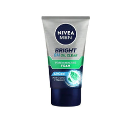 NIVEA MEN BRIGHT 8H OIL CLEAR PORE MINIMIZING FACIAL FOAM 100ML