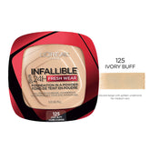 L'OREAL PARIS INFALLIBLE 24H FRESH WEAR POWDER FOUNDATION 125 IVORY BUFF, 9G