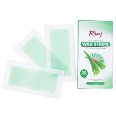 RIVAJ ALOE VERA & LOTUS FLOWER HAIR REMOVING BODY, 20 WAX STRIPS