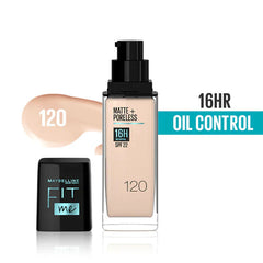 MAYBELLINE NEW YORK FIT ME MATTE + PORELESS 16H SPF 22 FOUNDATION, 120 CLASSIC IVORY, 30ML