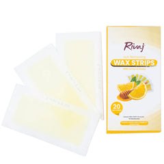 RIVAJ LEMON & HONEY HAIR REMOVING BODY, 20 WAX STRIPS