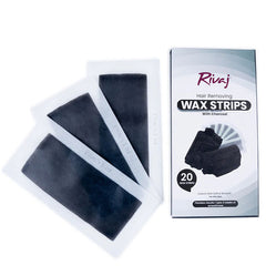 RIVAJ CHARCOAL HAIR REMOVING BODY, 20 WAX STRIPS
