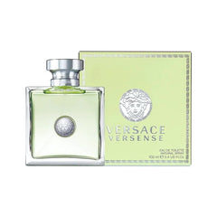 Versace Versense perfume bottle and packaging on a white background