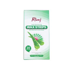 RIVAJ ALOE VERA & LOTUS FLOWER HAIR REMOVING BODY, 20 WAX STRIPS