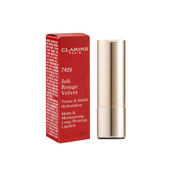 CLARINS PARIS JOLI ROUGE VELVET MATTE & MOISTURIZING LONG-WEARING LIPSTICK, 742V JOLI ROUGE