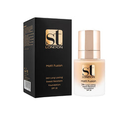 ST LONDON MATT FUSION 24H LONG LASTING SWEAT RESISTANT FOUNDATION, SPF 20, PURE BEIGE