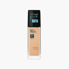 MAYBELLINE NEW YORK FIT ME MATTE + PORELESS 16H SPF 22 FOUNDATION, 125 NUDE BEIGE, 30ML