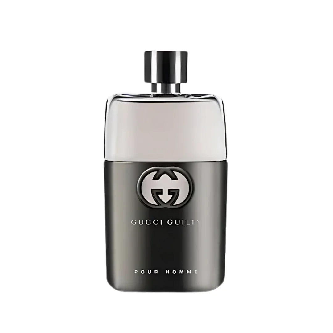 Gucci Guilty Pour Homme perfume bottle on a white background
