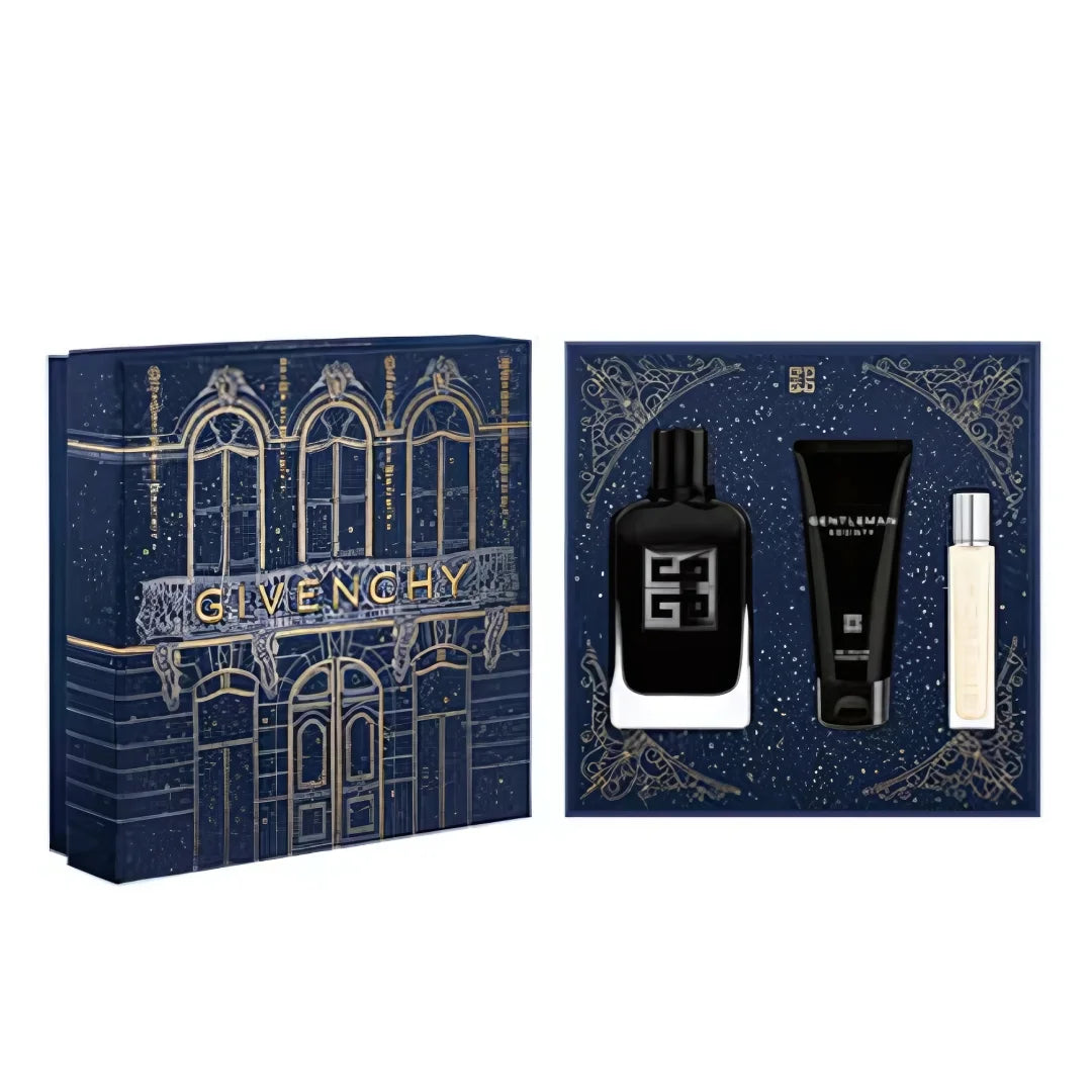 Givenchy perfume set with packaging on a white background