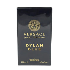 Versace Dylan Blue perfume packaging on a white background