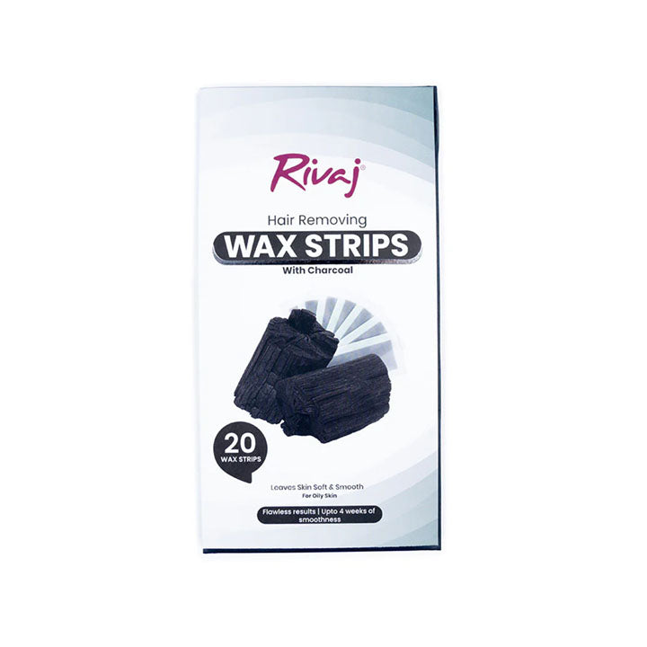 RIVAJ CHARCOAL HAIR REMOVING BODY, 20 WAX STRIPS
