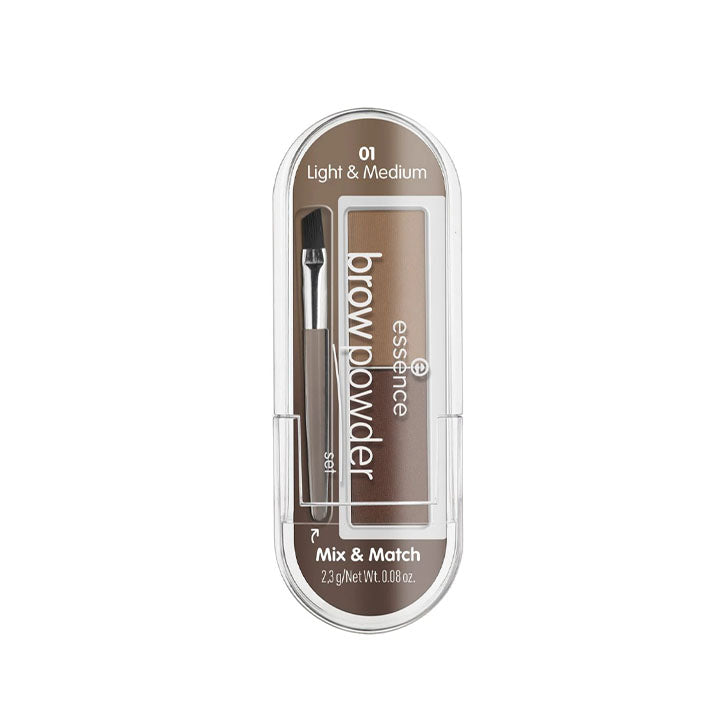 ESSENCE BROW POWDER SET, 01 LIGHT & MEDIUM 2.3G