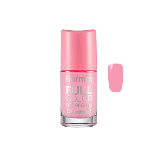 FLORMAR FULL COLOR NAIL ENAMEL, BUBBLE GUM, 8ML