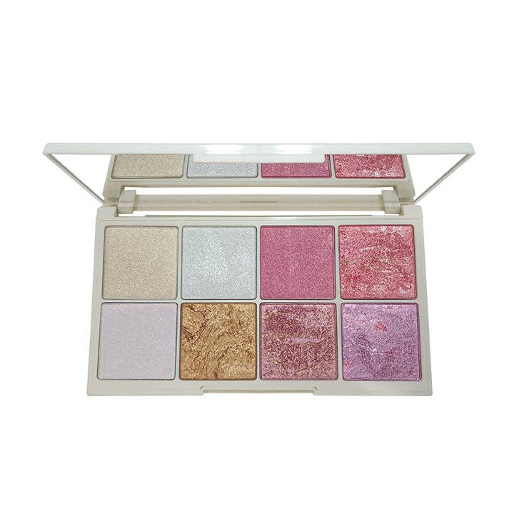 GLAMOROUS FACE 8 COLOR HIGHLIGHTER BLUSH ON PALETTE KIT – 02
