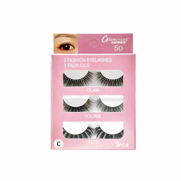 GLAMOROUS FACE 3×1 5D EYELASHES  C