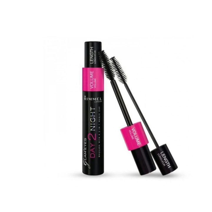 RIMMEL LONDON DAY 2 NIGHT WATERPROOF MASCARA 001 BLACK