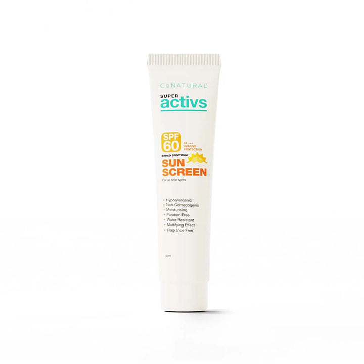 CONATURAL SUPER ACTIVE SPF-60 SUNSCREEN FOR ALL SKIN TYPE, 30ML