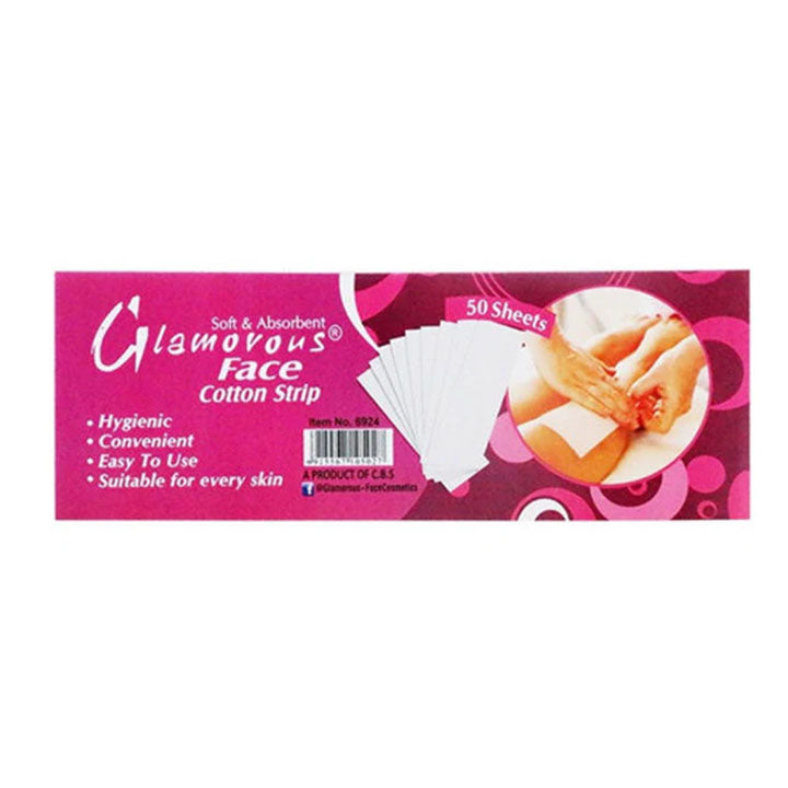 GLAMOROUS FACE WAX REMOVAL PAPER STRIPS, 50 SHEETS WAXING STRIPS.