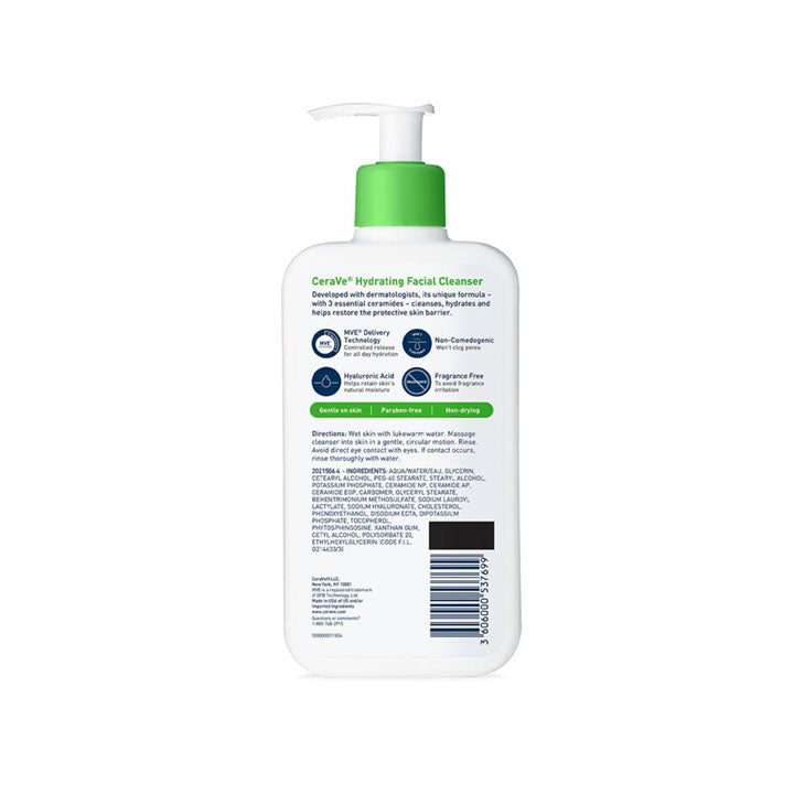 CERAVE HYDRATING FACIAL CLEANSER, 355ML