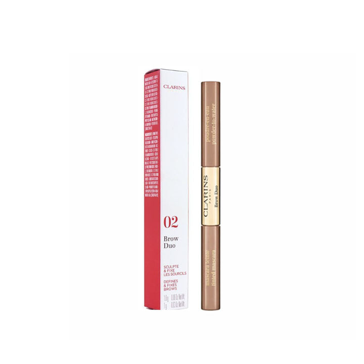 CLARINS PARIS BROW DUO, DEFINES & FIXES BROWS, 02 AUBURN