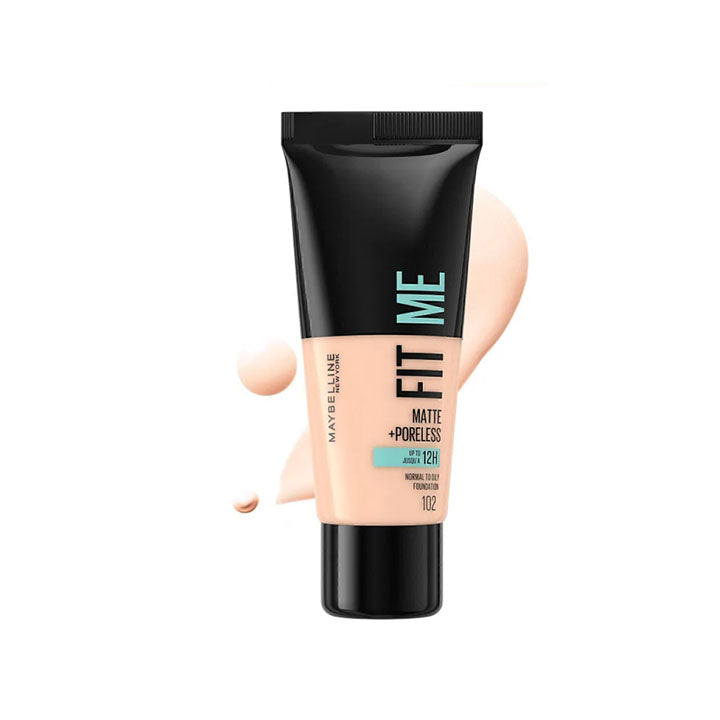 MAYBELLINE NEW YORK FIT ME MATTE+PORELESS 12H FOUNDATION – 102 FAIR IVORY 30ML