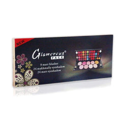 GLAMOROUS FACE 24 MAKHMALLY + 24 MATTE EYE SHADOWS + 9 BLUSH ON, HIGHLY PIGMENTED PRO EYE/FACE PALETTE