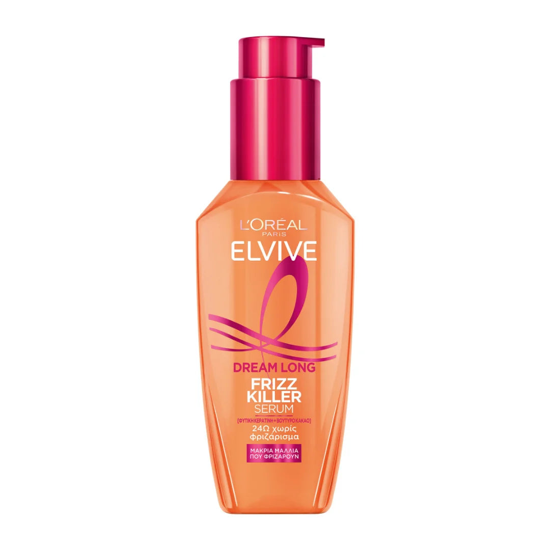 L'Oreal Elvive hair serum bottle on a white background
