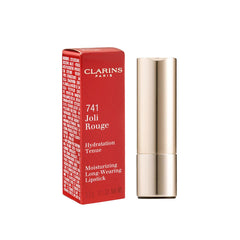 CLARINS PARIS JOLI ROUGE VELVET MATTE &amp; MOISTURIZING LONG-WEARING LIPSTICK, 741 RED ORANGE.