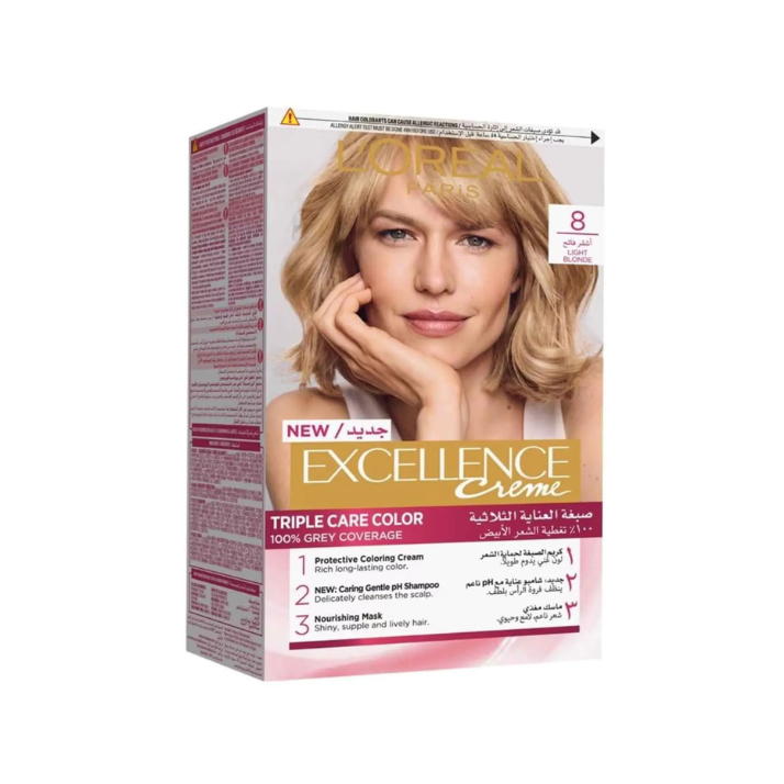 L'Oreal Paris Excellence Crème Triple Care Color 8 Light Blonde