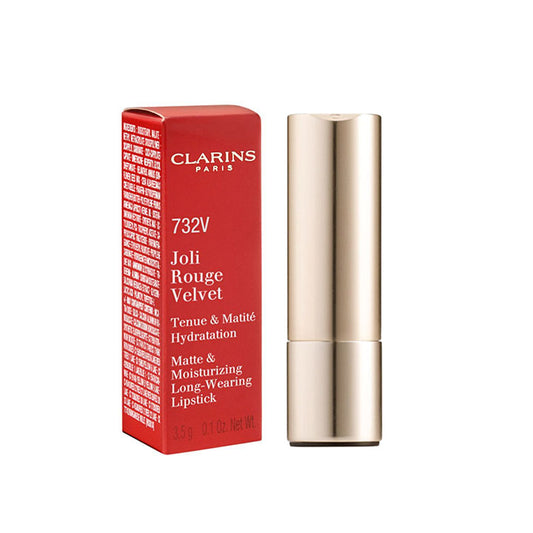 CLARINS PARIS JOLI ROUGE VELVET MATTE & MOISTURIZING LONG-WEARING LIPSTICK, 732V GRENADINE.