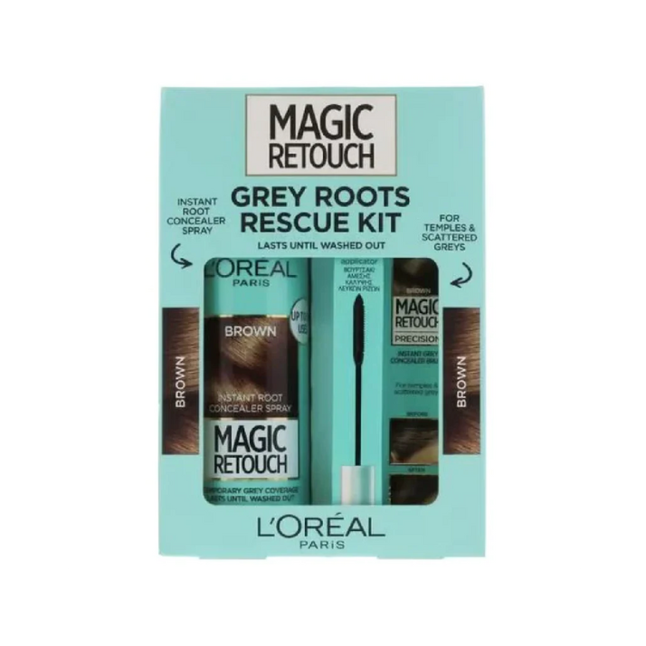 LOREAL MAGIC RETOUCH GREY ROOTS RESCUE BROWN KIT 150ML