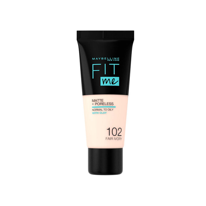 MAYBELLINE-FIT ME MATTE & PORELESS FOUNDATION 102 FAIR IVORY