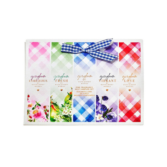 Bath & Body Works Gingham Set, Fragrances For Women, Gorgeous + Fresh + Gingham + Vibrant + Love, 5-Pack