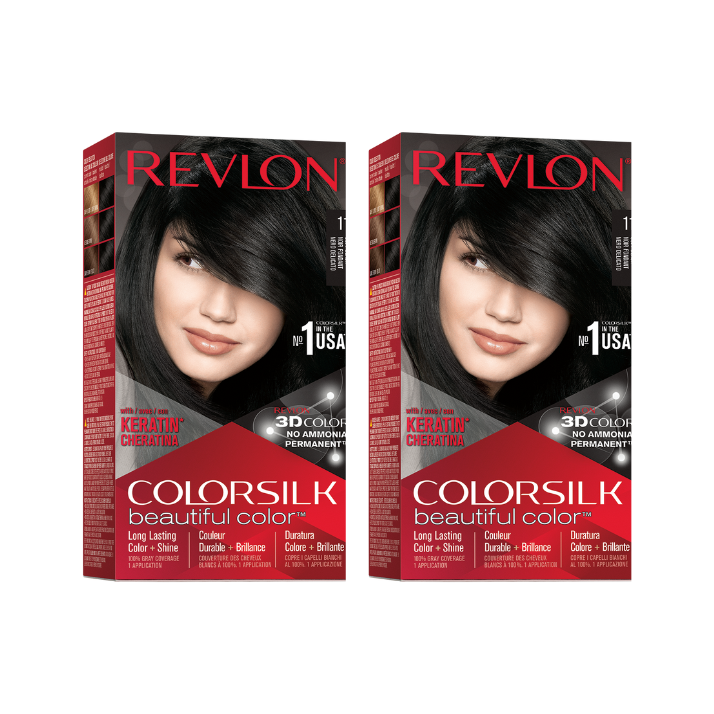 Revlon Colorsilk Beautiful Color, Permanent Hair Dye with Keratin, Soft Black, 11