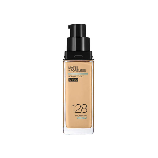 MAYBELLINE - FIT ME MATTE + PORELESS LIQUID FOUNDATION SPF 22 – 128 WARM NUDE, 30ML