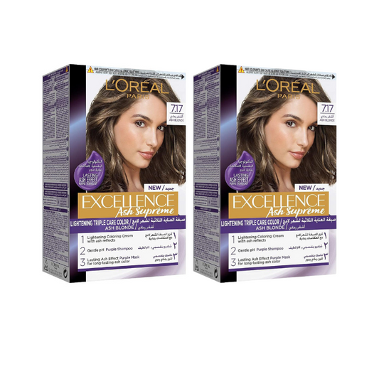 L'Oreal Paris Excellence Ash Supreme Triple Care Hair Color, 7.17 Ash Blonde