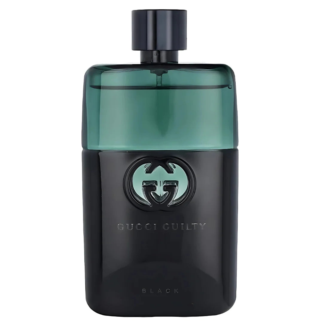 Gucci Guilty Black perfume bottle on a white background