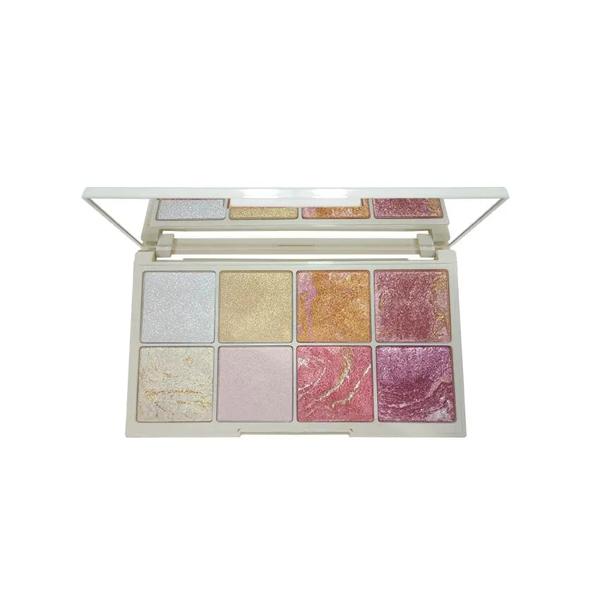 GLAMOROUS FACE 8 COLOR HIGHLIGHTER BLUSH ON PALETTE KIT