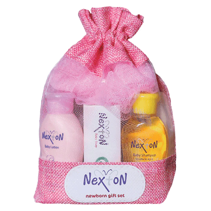 Nexton Newborn Gift Set (Pouch) Medium – Pink | Baby Care Essentials